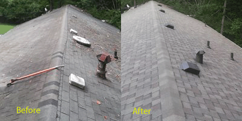Asphalt shingle roof replacement in Marietta